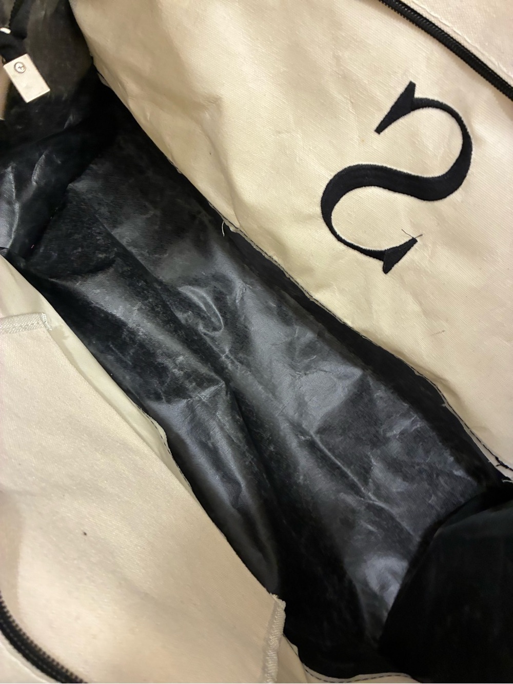 Monogram Canvas Tote Bag - Cream & Black - Picture 4 of 5